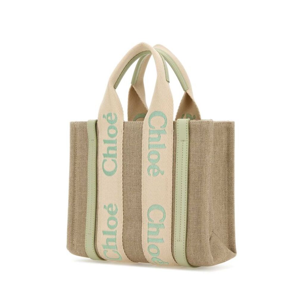 Chloe Women Multicolor Linen Small Woody Shopping Bag - Picture 2 of 2